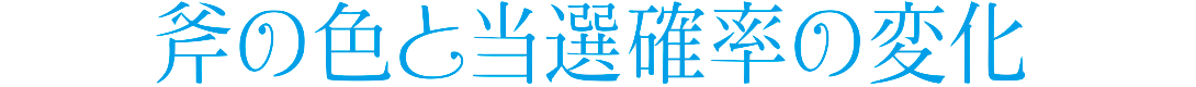 斧ガチャで出る斧と当選確率の変化